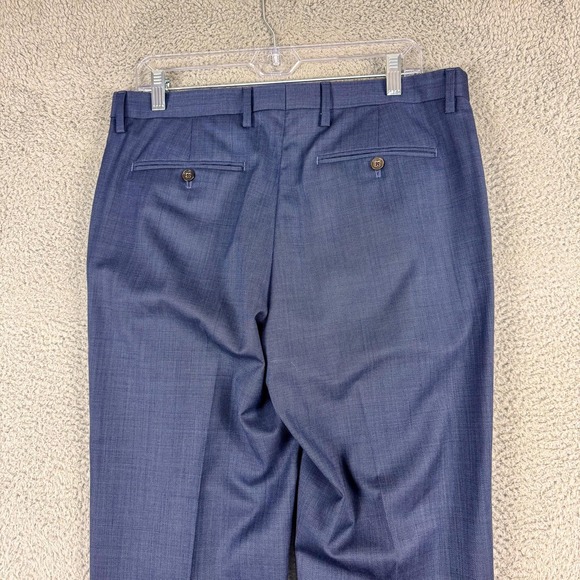 Banana Republic Pants Mens 33 Blue Tailored Slim Fit Dress Trousers Office 34x34 - Picture 9 of 16